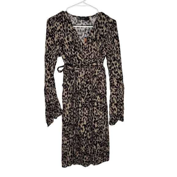 Vero Moda Kelsey Maternity Long Sleeve Leopard Print Dress Women's Size XS - Picture 2 of 6